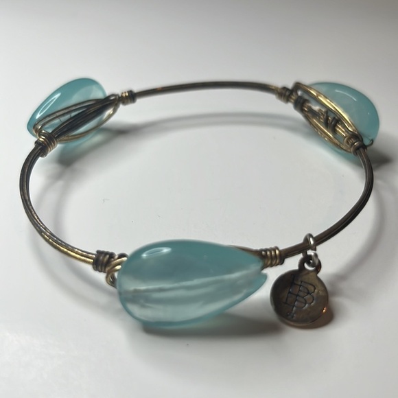BOURBON and Bowties Light Blue Teardrop Bangle - Picture 2 of 9